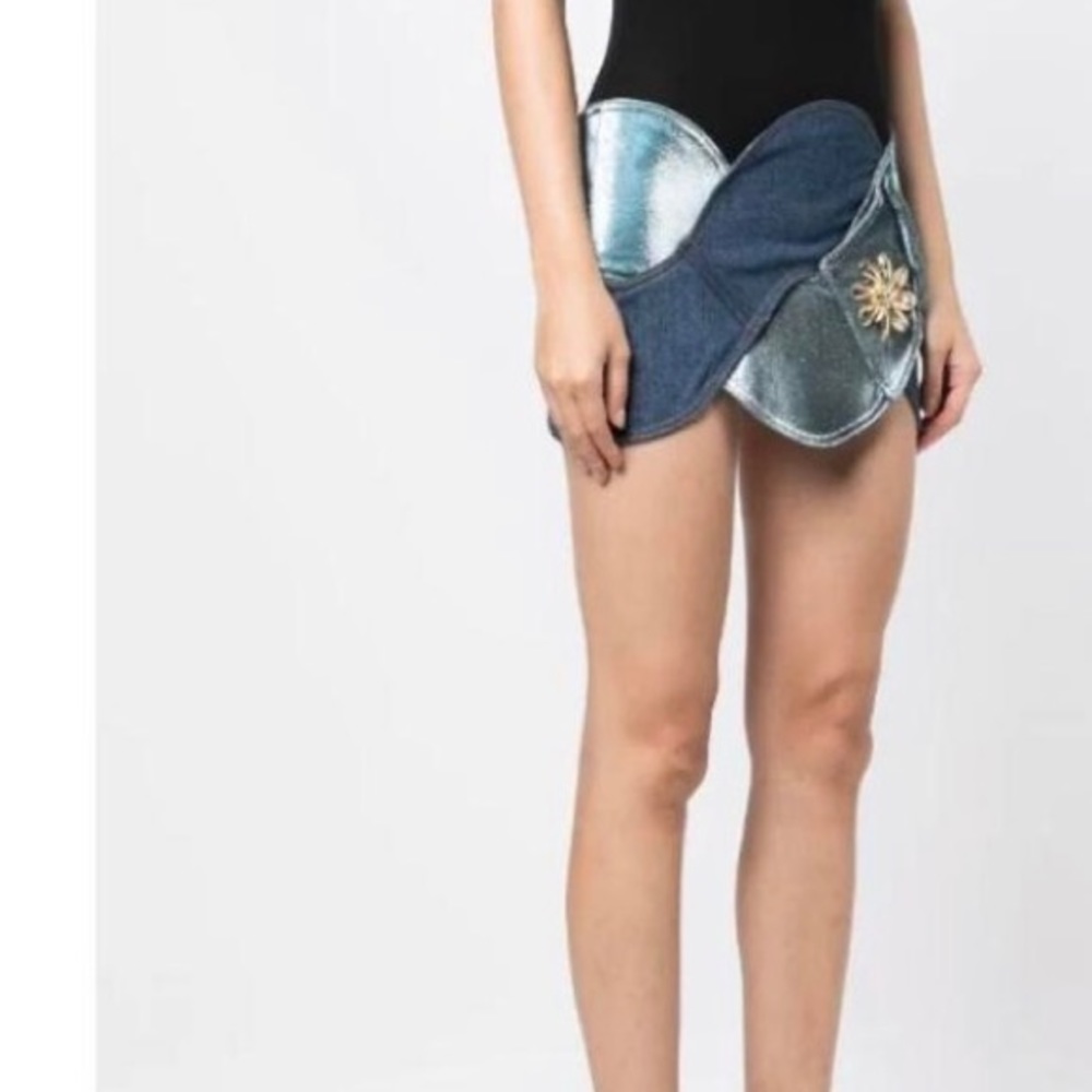 Brand new never worn Area denim rope mini skirt size 30